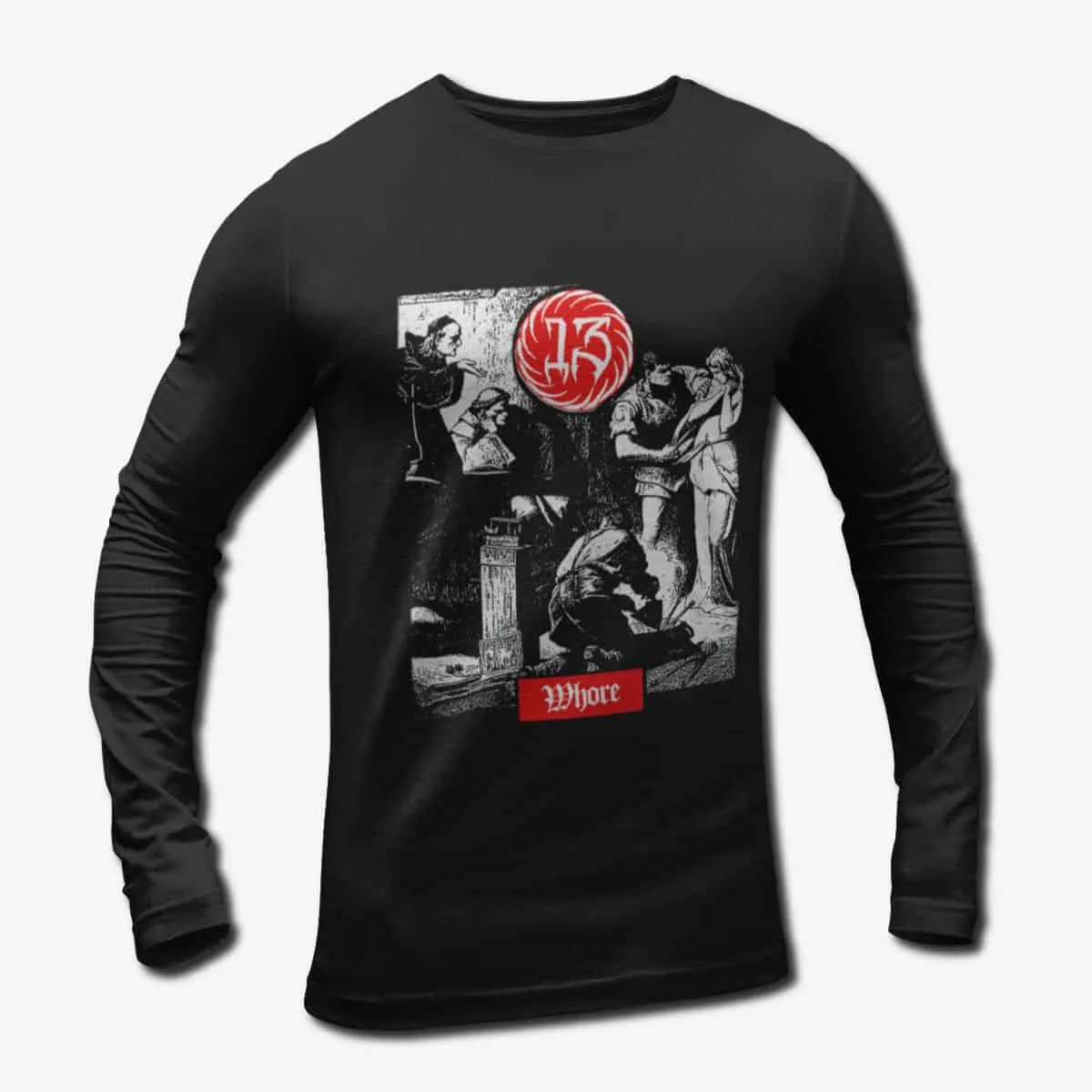 13 Band Long Sleeve T-Shirt, 13 Whore Longsleeve T-Shirt, Doom Metal Merch