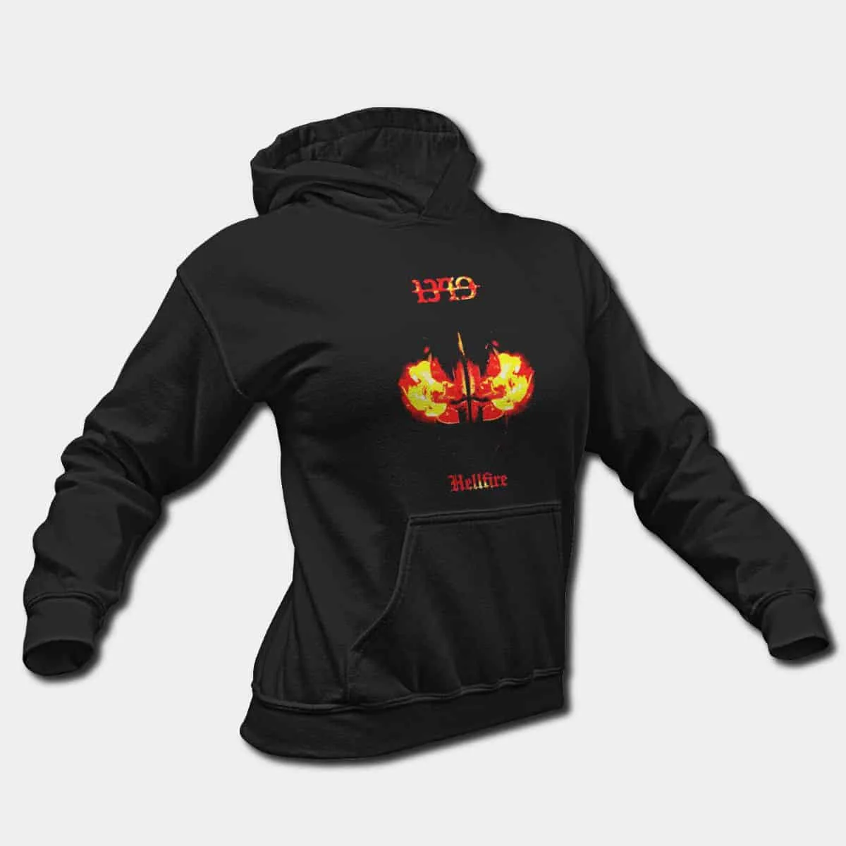1349 Band Hoodie, 1349 Hellfire Artwork Hooded Sweatshirt, Black Metal Merch