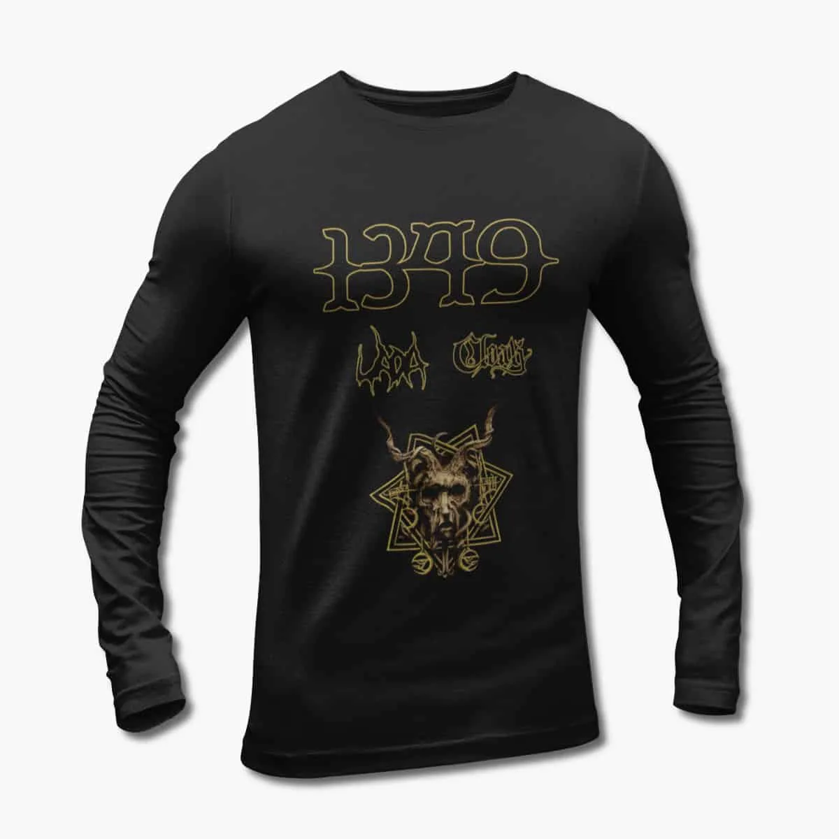 1349 Uada Cloak Tour Long Sleeve T-Shirt, 1349 Uada Cloak Tour The Infernal Pathway Artwork Black Longsleeve T-Shirt, Melodic Black Metal Merchandise