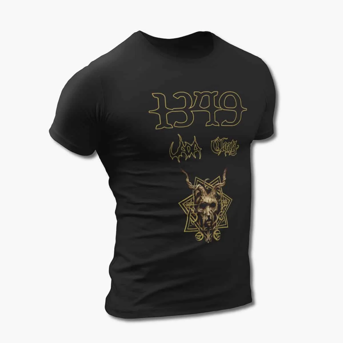 1349 Uada Cloak Tour T-Shirt, 1349 Uada Cloak Tour The Infernal Pathway Artwork Black T-Shirt, Melodic Black Metal Merchandise