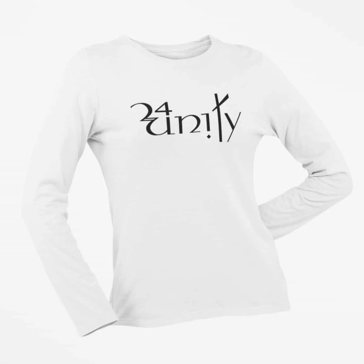 24Unity Long Sleeve T-Shirt, 24Unity Logo White Long Sleeve T-Shirt, Progressive Metal Merchandise