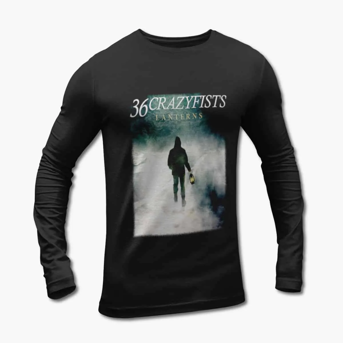 36 Crazyfists Long Sleeve T-Shirt, 36 Crazyfists Lanterns Black Longsleeve T-Shirt, Alternative Metal Merchandise