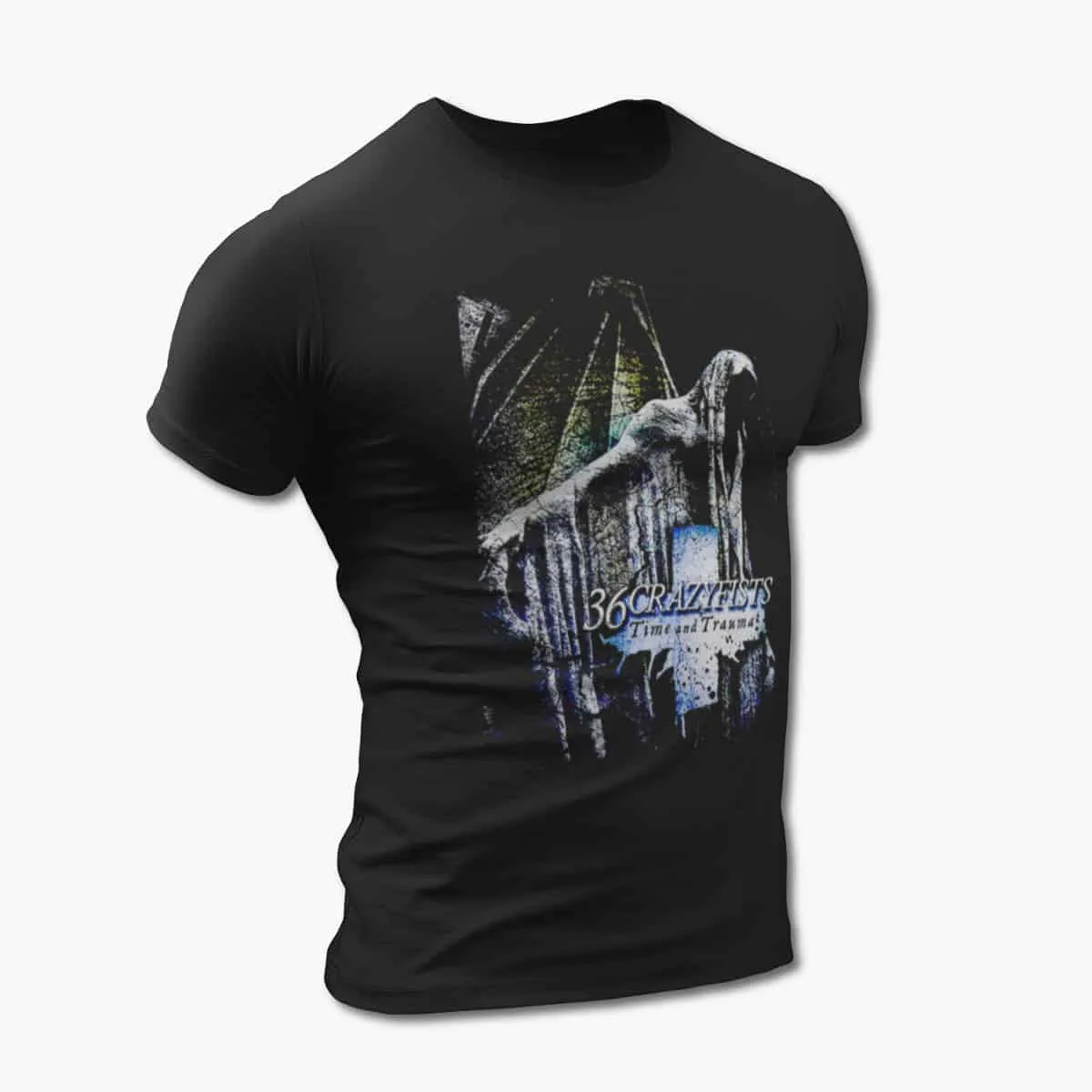 36 Crazyfists T-Shirt, 36 Crazyfists Time And Trauma Black T-Shirt, Alternative Metal Merchandise