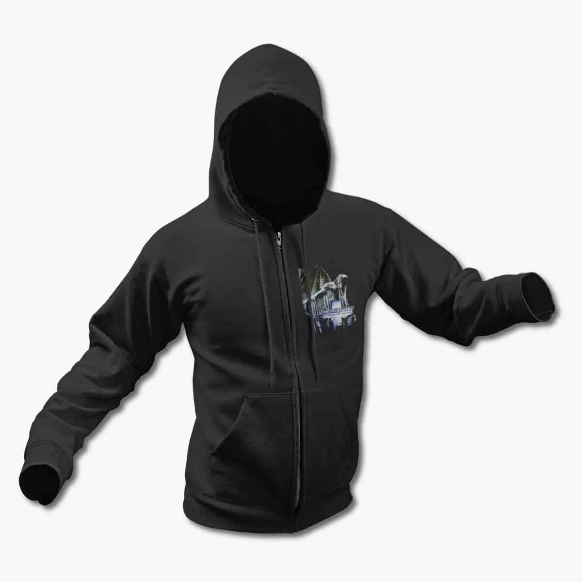 36 Crazyfists Zip Up Hoodie, 36 Crazyfists Time And Trauma Black Zipper Hooded Sweatshirt, Alternative Metal Merchandise