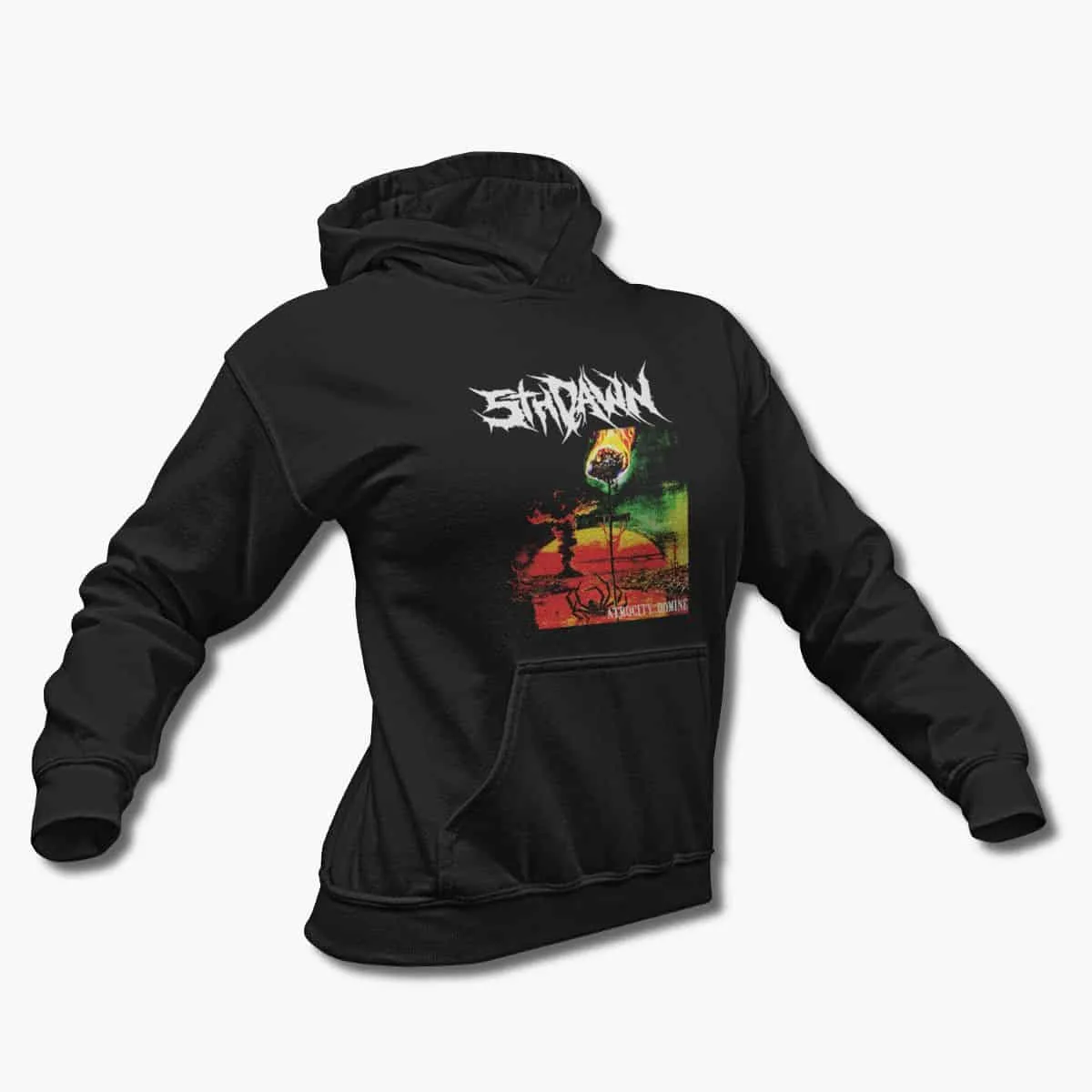 5th Dawn Band Hoodie, 5th Dawn Atrocity Domine Black Hooded Sweatshirt, Death Metal Merchandise