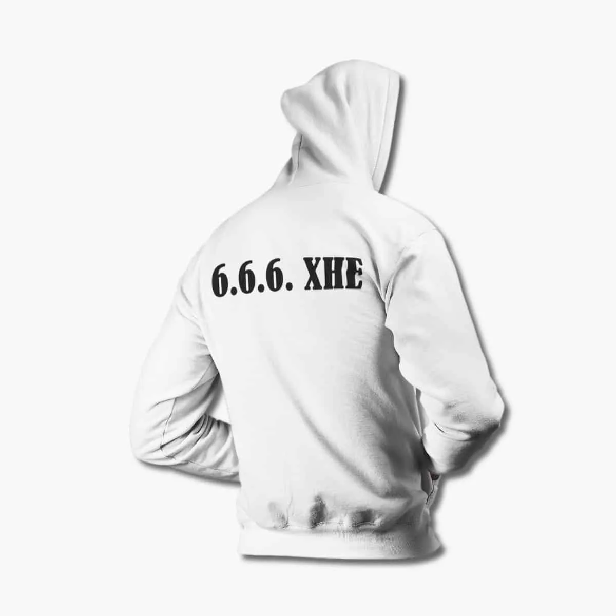 666 XHE Hoodie, 666 XHE Logo White Hoodie, Heavy Metal Merchandise