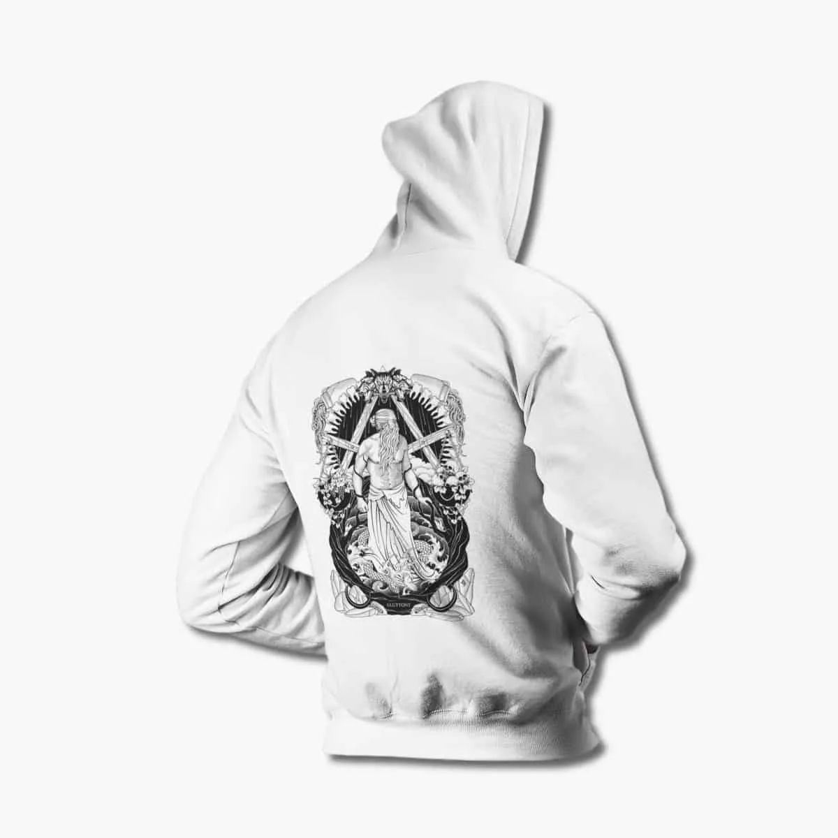 7 Deadly Sins Hoodie, 7 Deadly Sins Gluttony Artwork White Hoodie