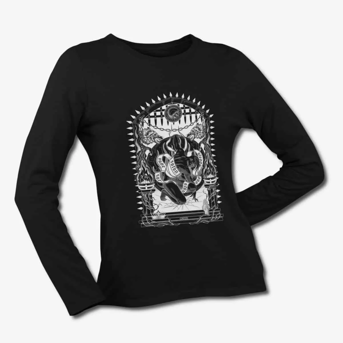 7 Deadly Sins Long Sleeve T-Shirt, 7 Deadly Sins Greed Artwork Black Longsleeve T-Shirt
