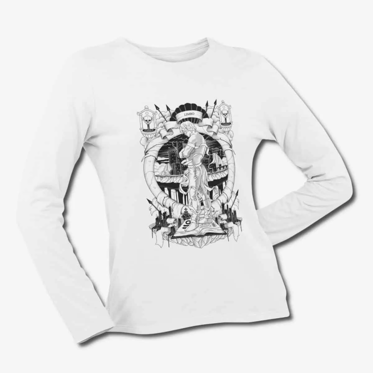 7 Deadly Sins Long Sleeve T-Shirt, 7 Deadly Sins Limbo Artwork White Longsleeve T-Shirt