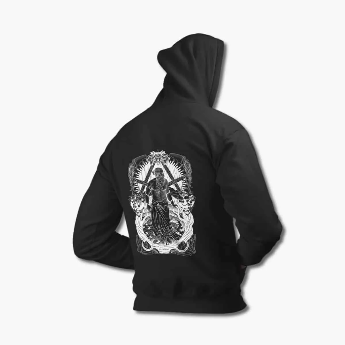 7 Deadly Sins Zip Hoodie, 7 Deadly Sins Gluttony Artwork Black Zipper Hoodie