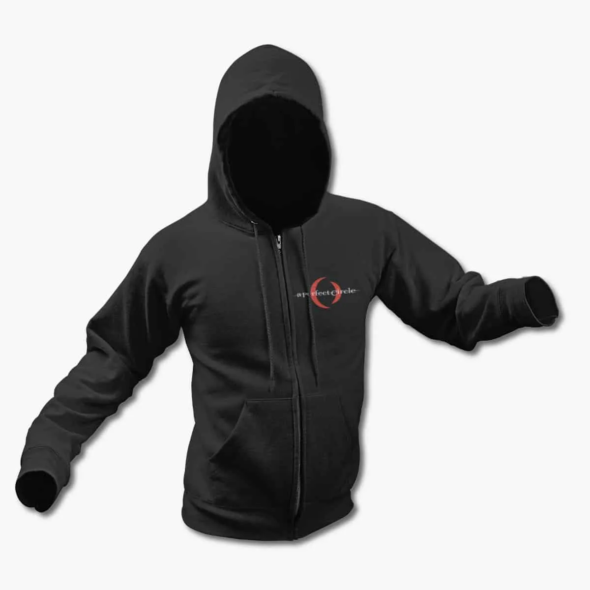 A Perfect Circle Zip Up Hoodie, A Perfect Circle Logo Black Zipper Hooded Sweatshirt, Hard Rock Merchandise