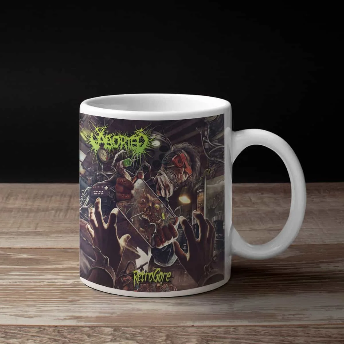 Aborted Coffee Mug, Aborted Retrogore Coffee Mug
