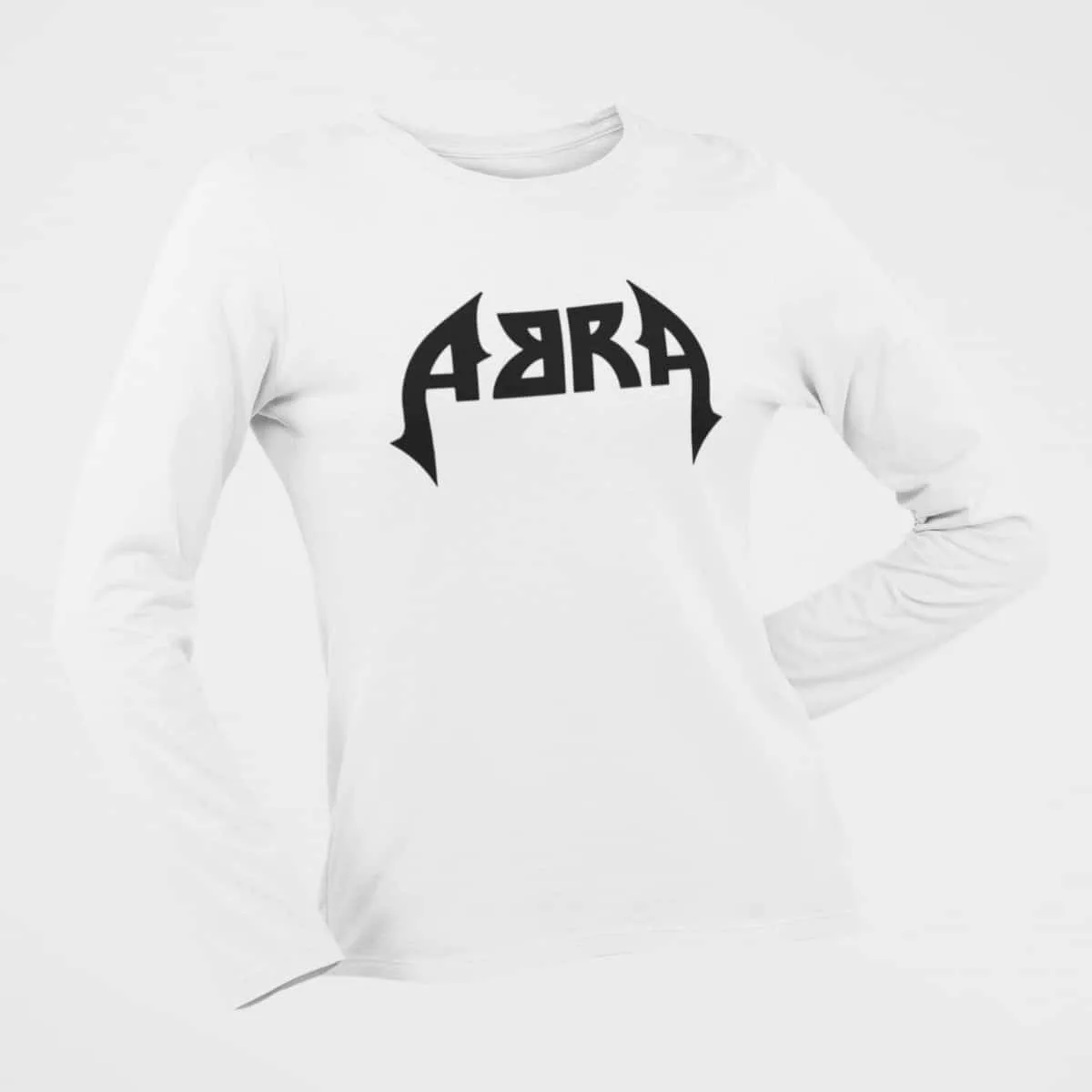 Abra Long Sleeve T-Shirt, Abra Logo White Long Sleeve T-Shirt, Hard Rock Merchandise