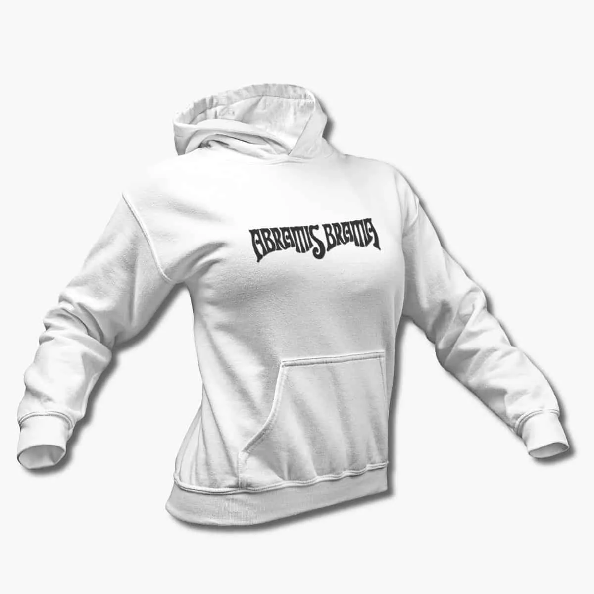 Abramis Brama Hoodie, Abramis Brama Logo White Hooded Pullover, Stoner Metal Merchandise