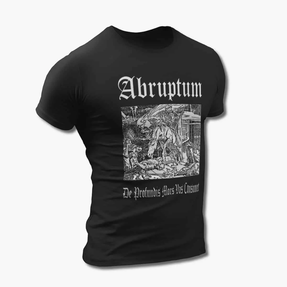 Abruptum Band T-Shirt, Abruptum De Profundis Mors Vas Cousumet Black T-Shirt, Power Metal Merchandise