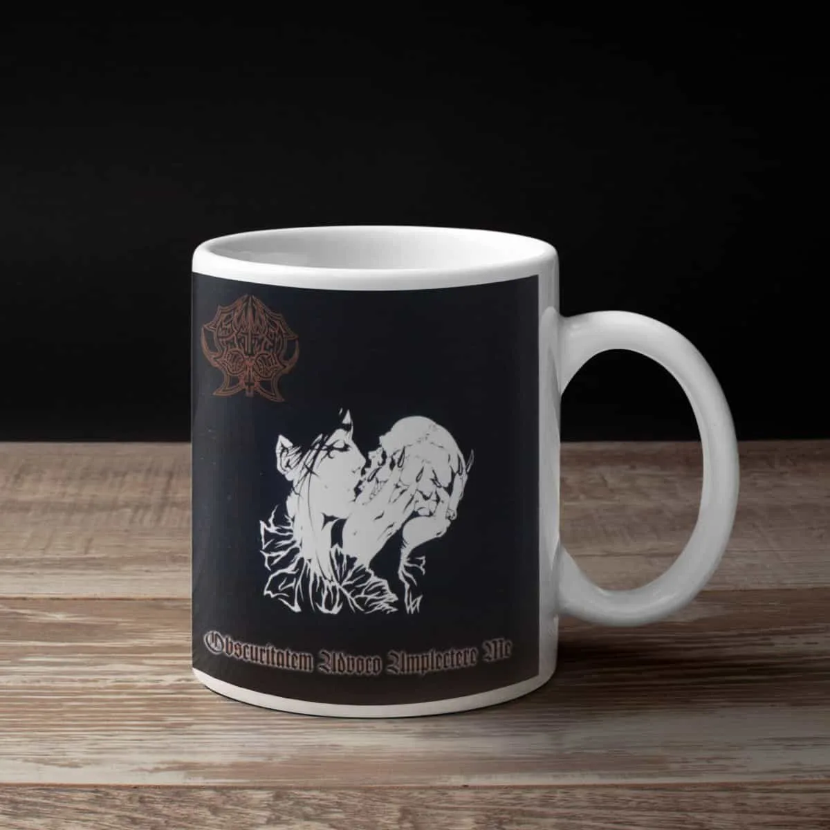 Abruptum Coffee Mug, Abruptum Obscuritatem Advoco Amplectère Me Coffee Mug