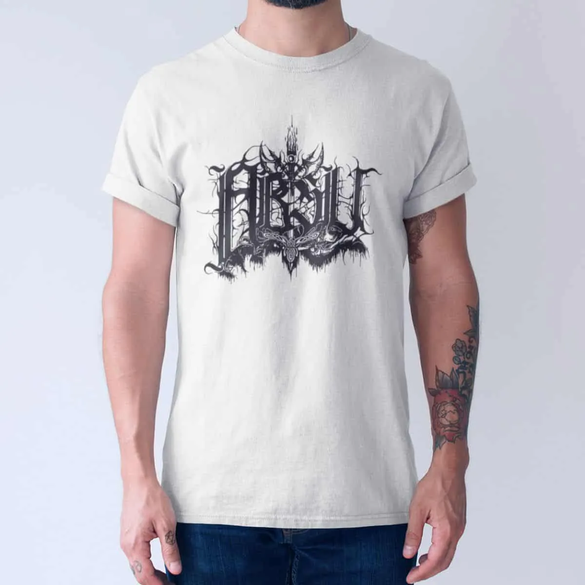 Absu Band T-Shirt, Absu Logo White T-Shirt, Death Metal, Black Metal, Thrash Metal Merch