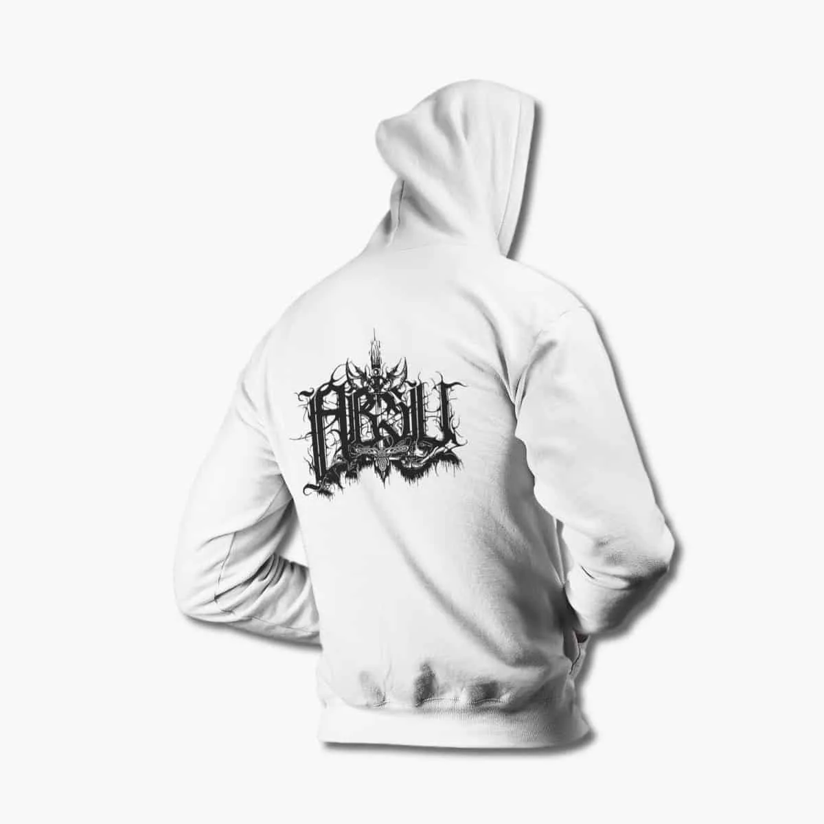 Absu Band Zip Hoodie, Absu Logo White Zip Up Hoodie, Thrash Metal Merchandise