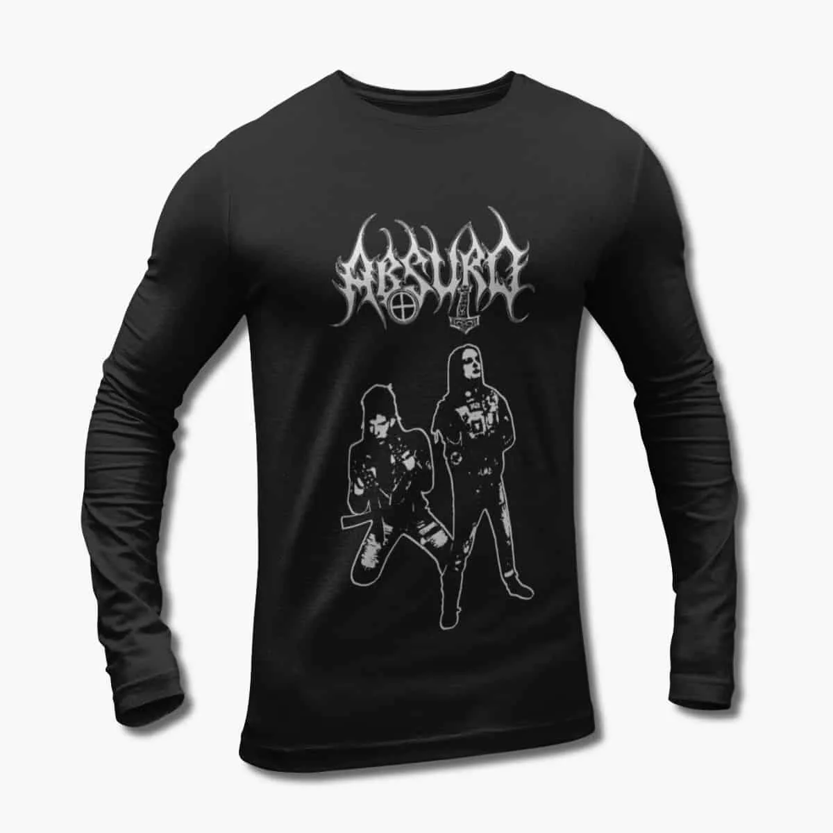 Absurd Long Sleeve T-Shirt, Absurd Logo Artwork Black Longsleeve T-Shirt, Pagan Black Metal Merchandise