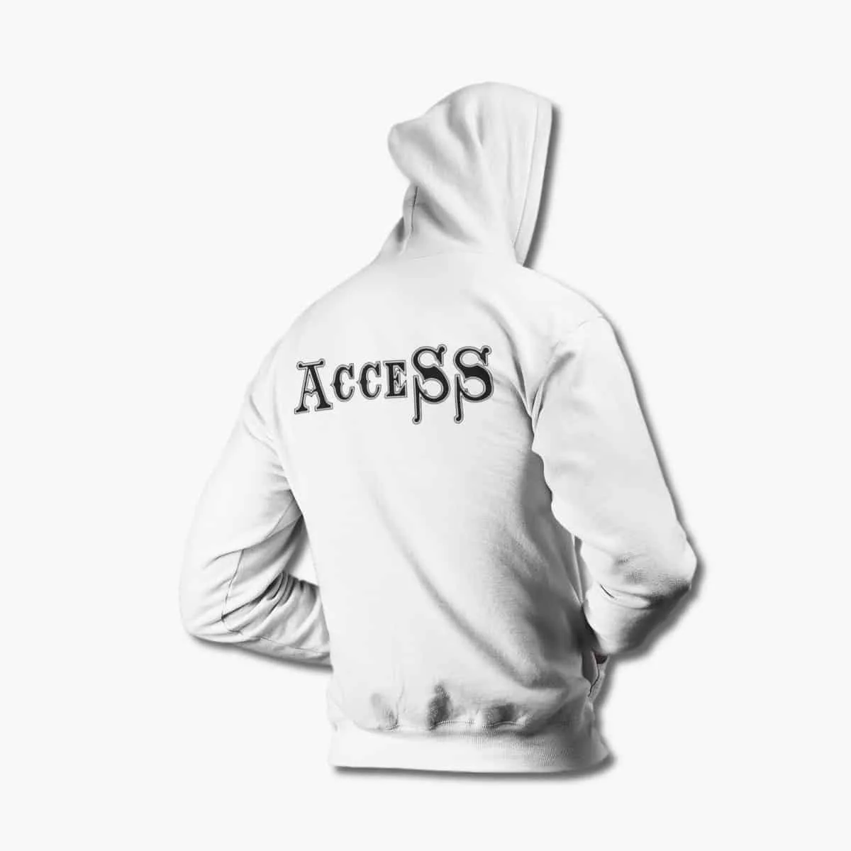 Access Hoodie, Access Logo White Hoodie, Heavy Metal Merchandise