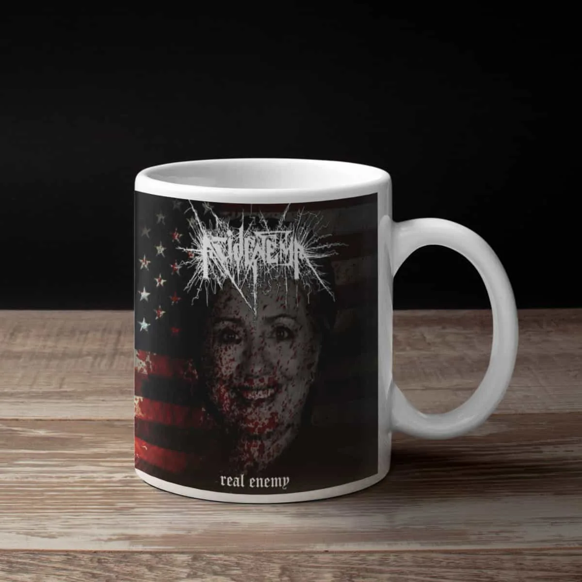 Acid Enema Coffee Mug, Acid Enema Real Enemy Coffee Mug