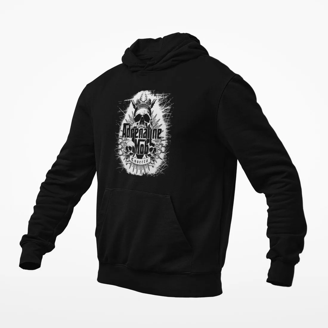 Adrenaline Mob Hoodie, Adrenaline Mob Covertá Black Hooded Sweatshirt, Hard Rock Merchandise