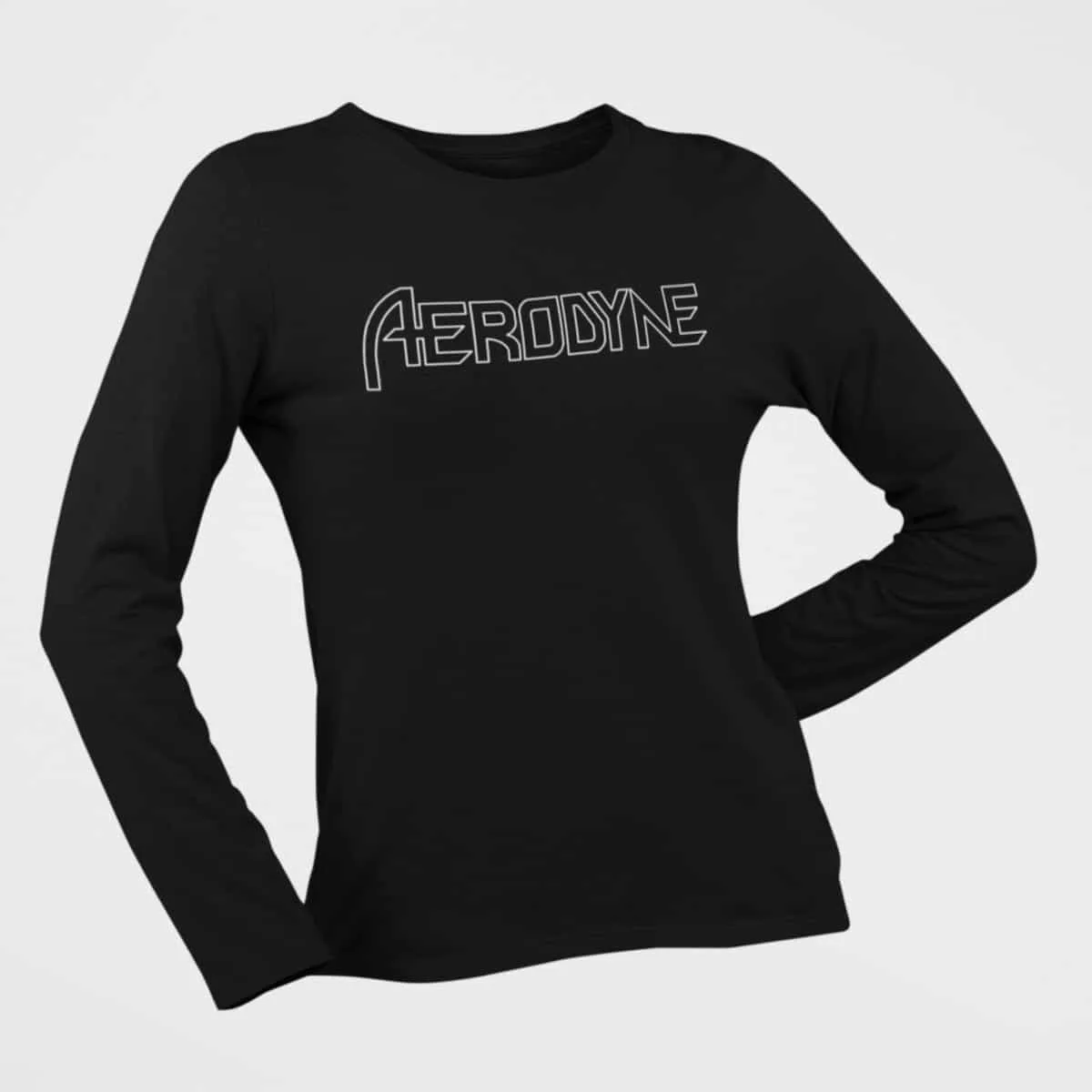 Aerodyne Long Sleeve T-Shirt, Aerodyne Logo Black Long Sleeve T-Shirt, Melodic Heavy Metal Merchandise