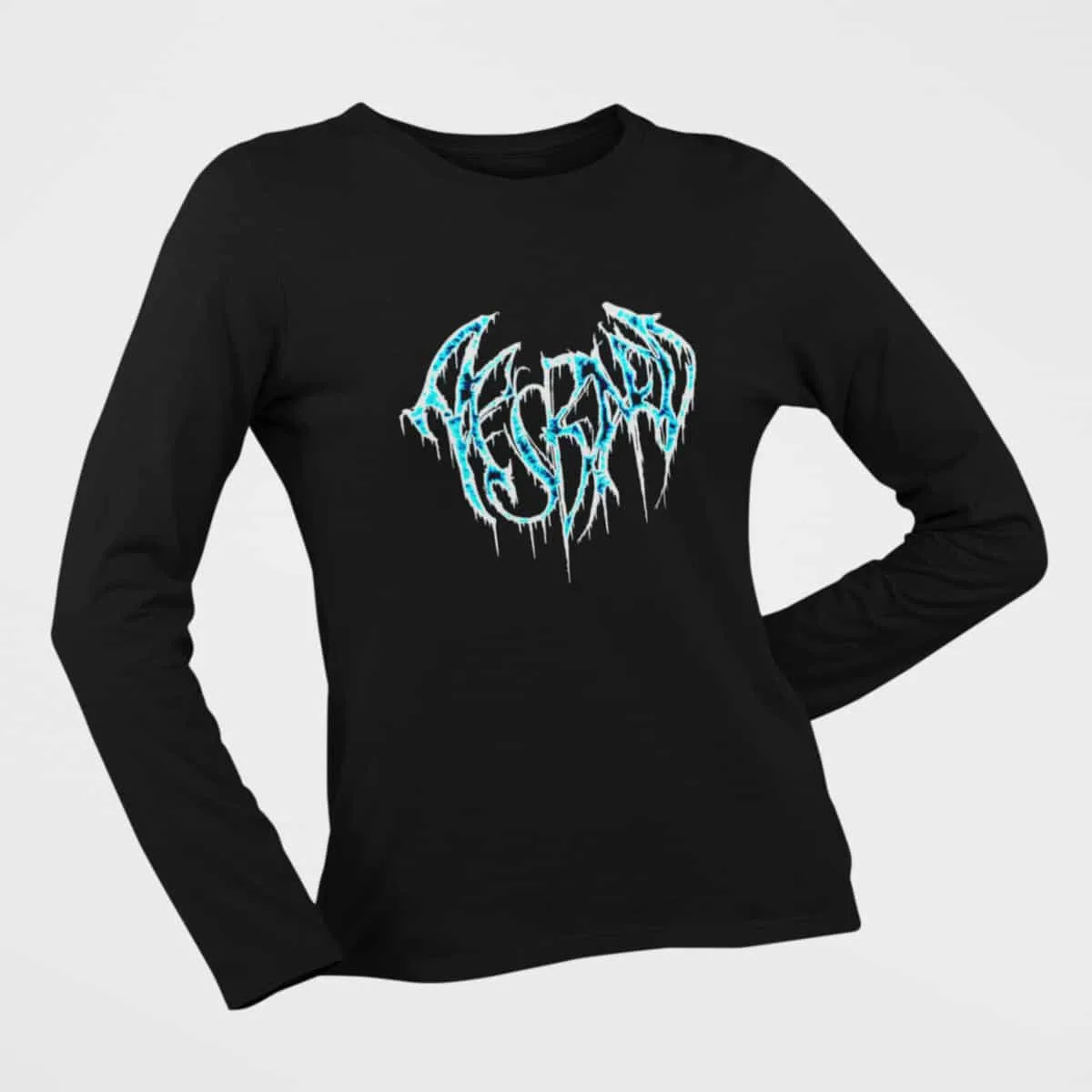 Aesbard Long Sleeve T-Shirt, Aesbard Logo Black Long Sleeve T-Shirt, Viking Metal Merchandise