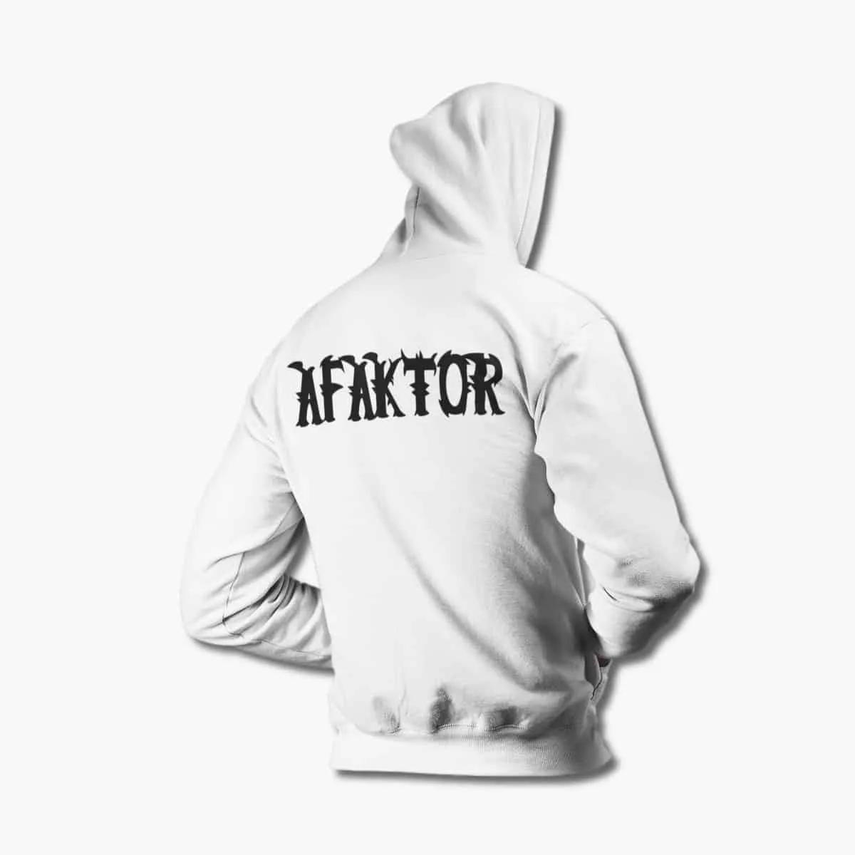 Afaktor Zip Hoodie, Afaktor Logo White Zipper Hoodie, Hard Rock Merchandise