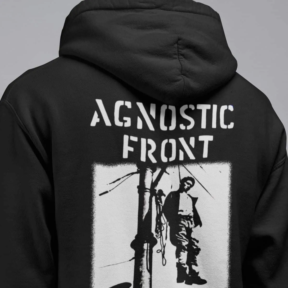 Agnostic Front Band Hoodie, Agnostic Front Victim In Pain Artwork Hooded Sweatshirt, Thrash Metal Merchandise