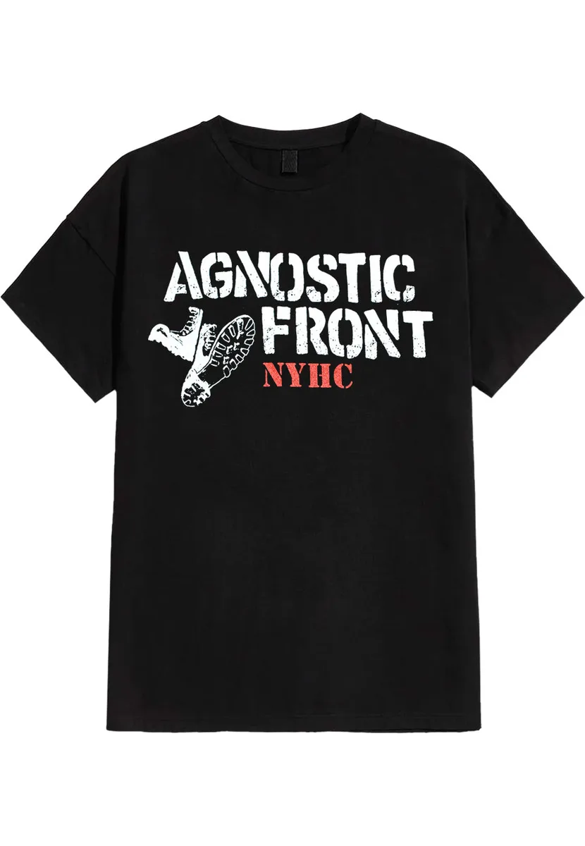 Agnostic Front Stencil Boots T-Shirt