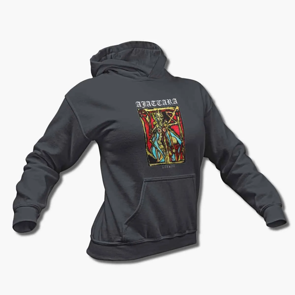 Ajattara Band Hoodie, Ajattara Lupaus Artwork Hooded Sweatshirt, Black Metal Merchandise