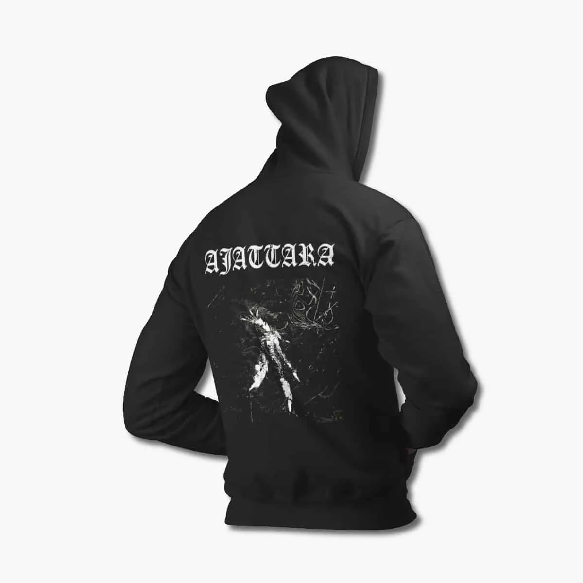 Ajattara Zip Up Hoodie, Ajattara Tyhjyys Black Zipper Hooded Sweatshirt, Black Metal Merchandise