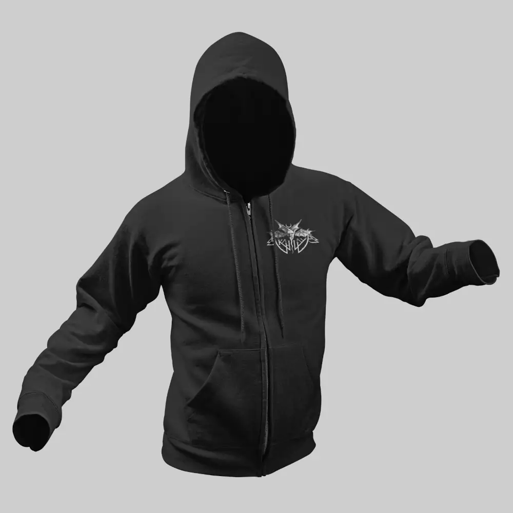 Akhlys Zip Hoodie, Akhlys The Dreaming I Black Zip Sweatshirt