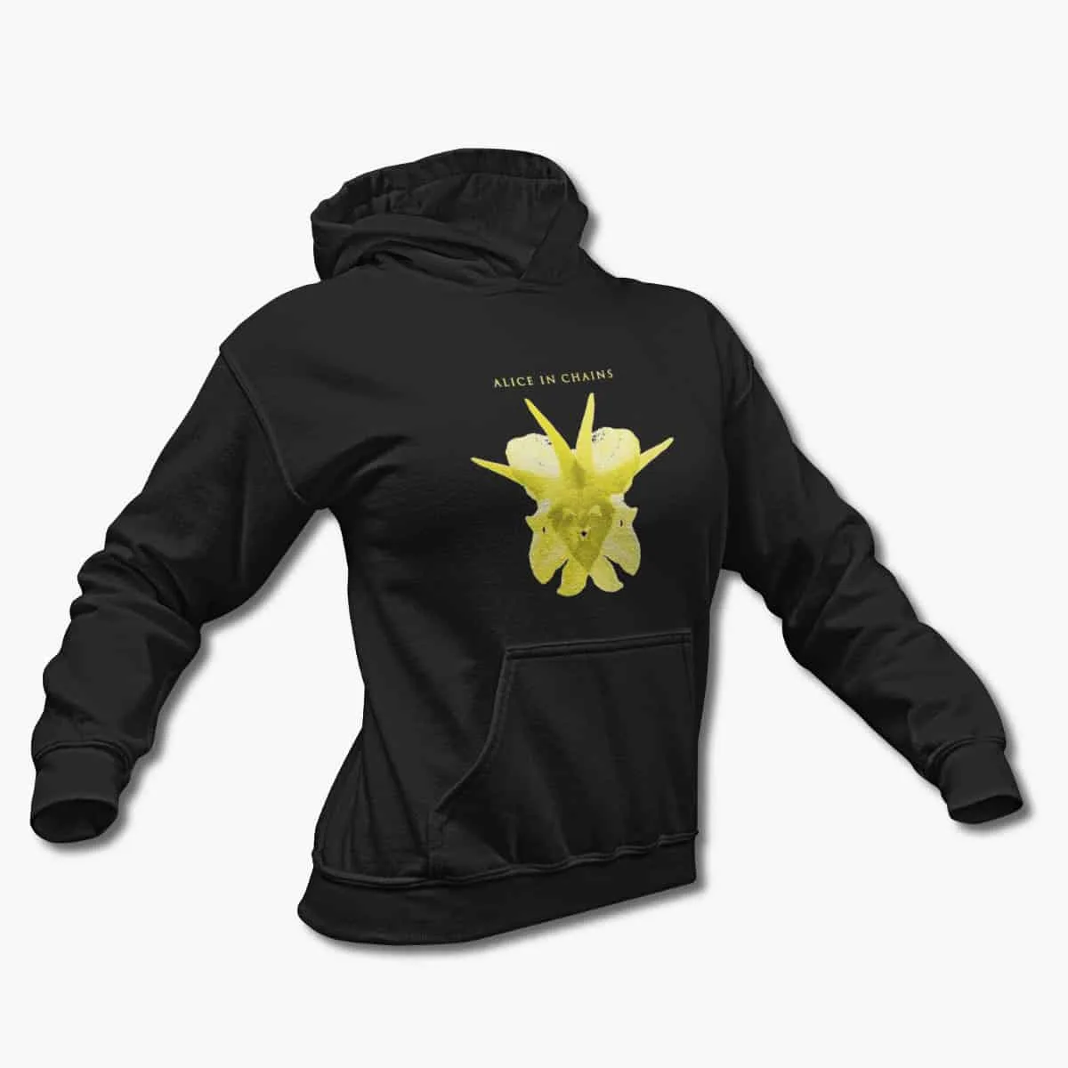Alice In Chains Hoodie, Alice In Chains The Devil Put Dinosaurs Here Artwork Black Hooded Sweatshirt, Alternative Metal Merchandise