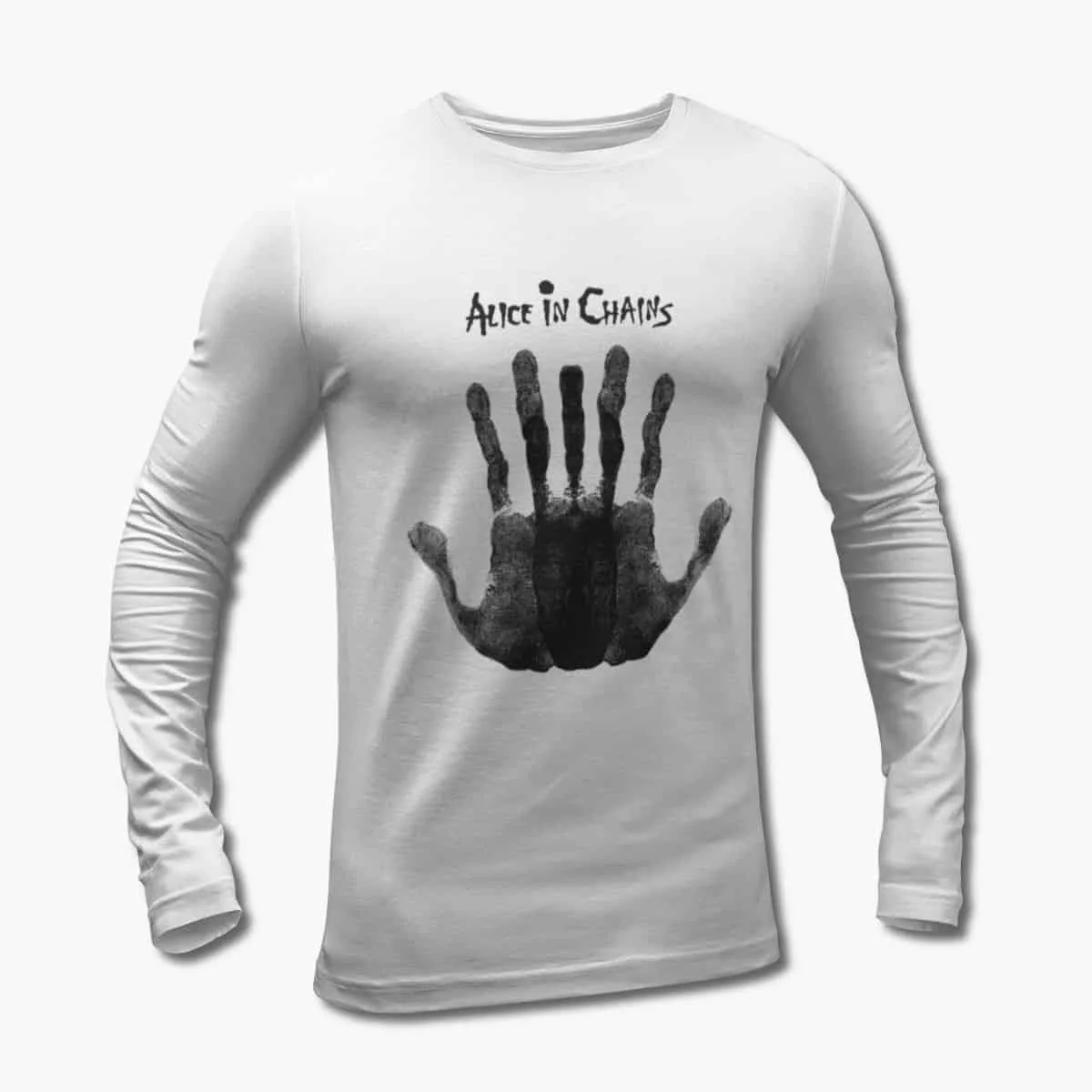 Alice In Chains Long Sleeve T-Shirt, Alice In Chains Stone Artwork White Longsleeve T-Shirt, Alternative Metal Merchandise