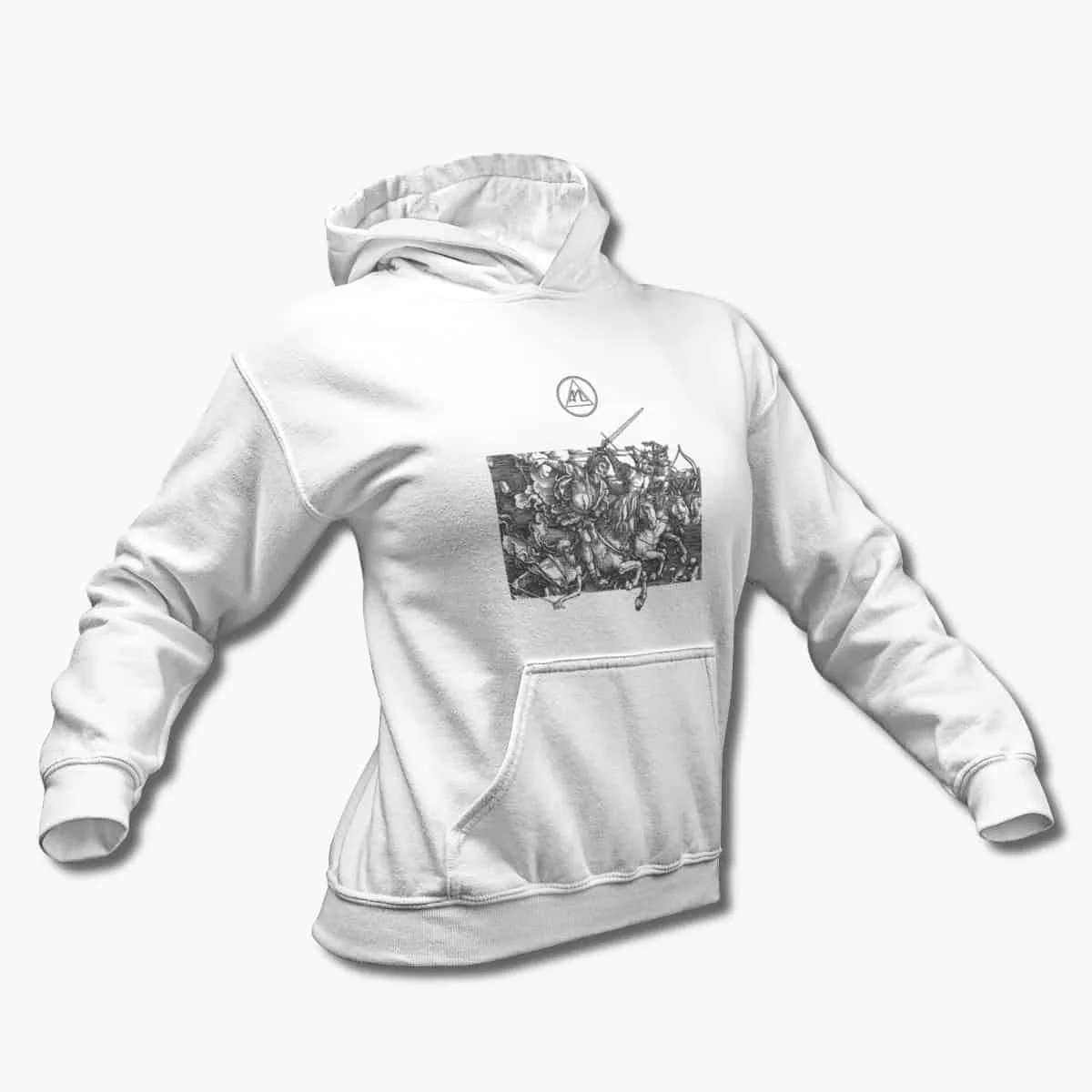 All Pigs Must Die Hoodie, APMD A Caustic Vision White Hooded Pullover, Metalcore Merchandise