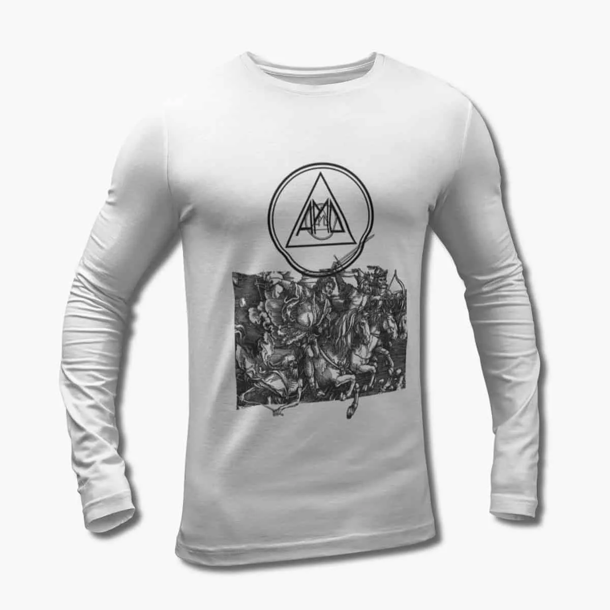 All Pigs Must Die Long Sleeve T-Shirt, APMD A Caustic Vision White Longsleeve T-Shirt, Metalcore Merchandise