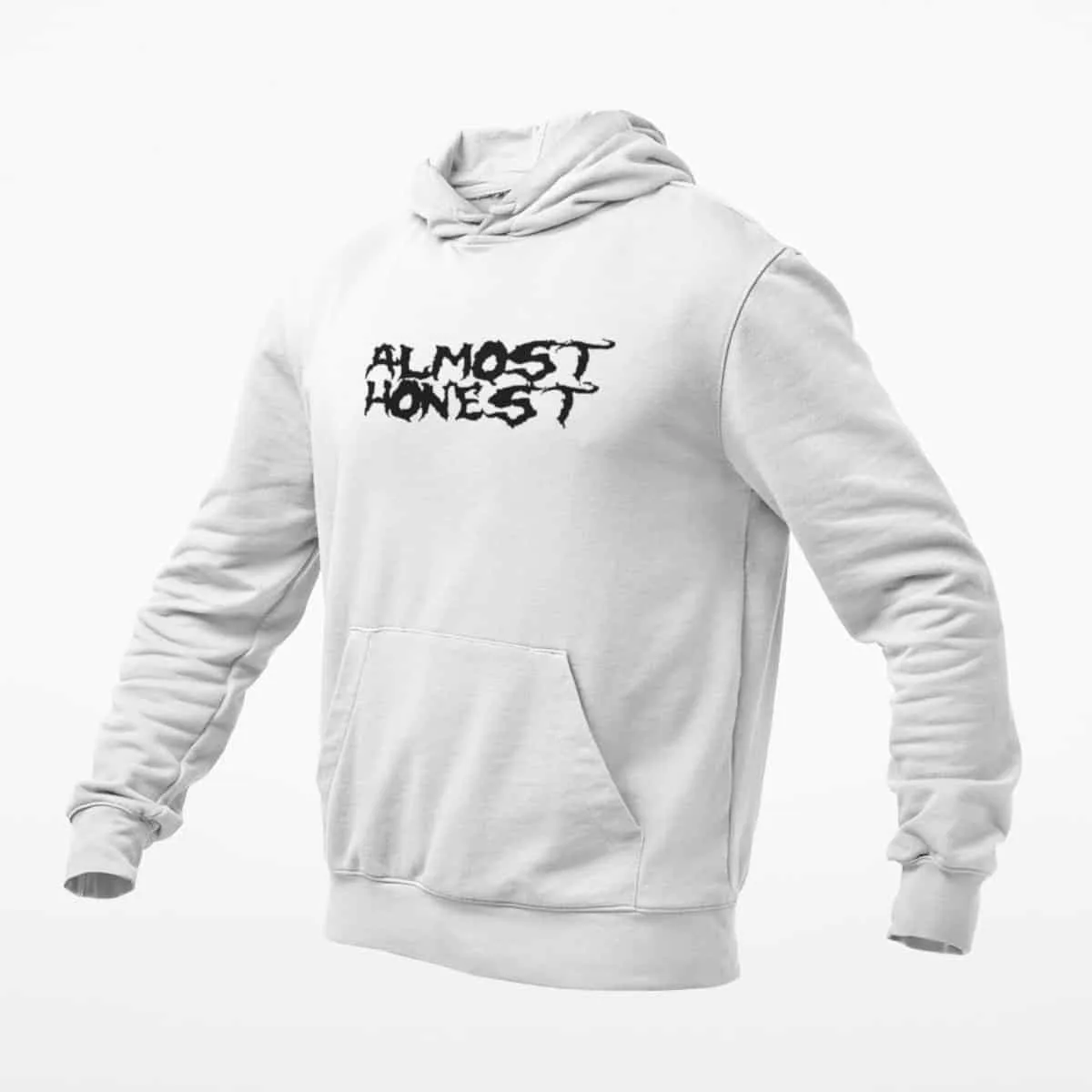 Almost Honest Hoodie, Almost Honest Logo White Hoodie, Stoner Rock Merchandise