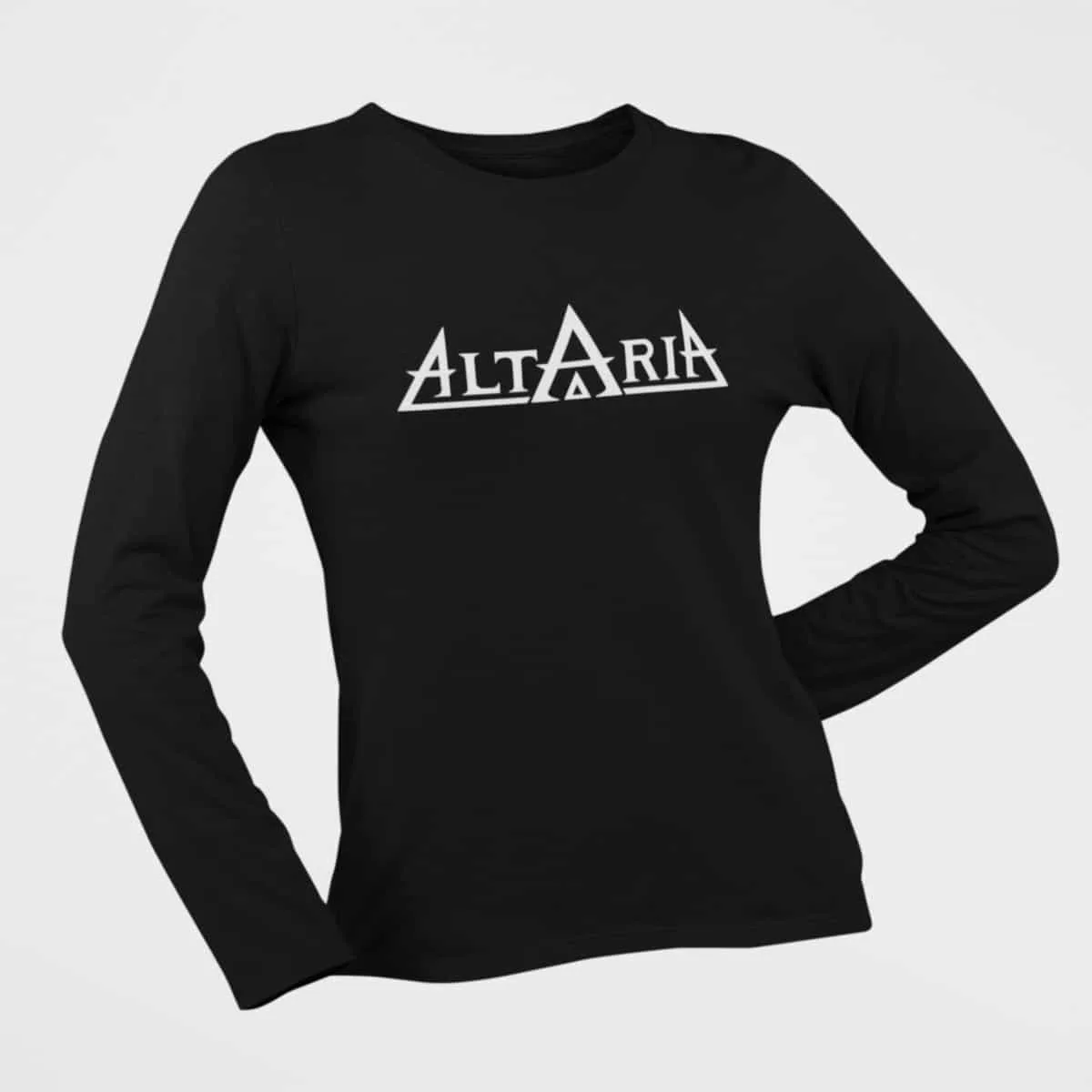 Altaria Long Sleeve T-Shirt, Altaria Logo Black Long Sleeve T-Shirt, Melodic Power Metal Merchandise