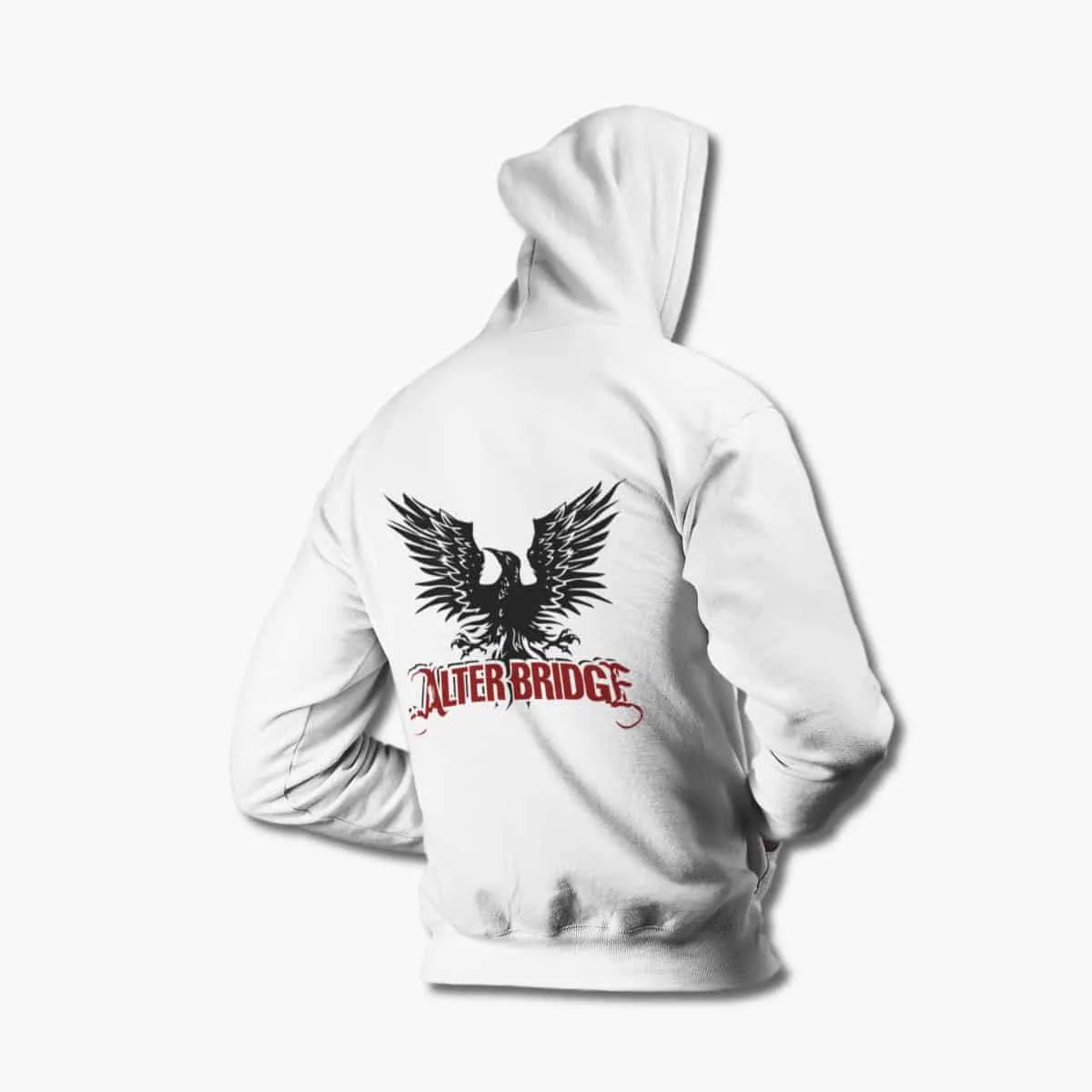 Alter Bridge Hoodie, Alter Bridge Blackbird White Hooded Sweatshirt, Hard Rock Merchandise