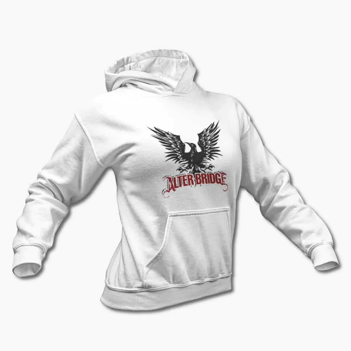 Alter Bridge Hoodie, Alter Bridge Blackbird White Hooded Sweatshirt, Hard Rock Merchandise