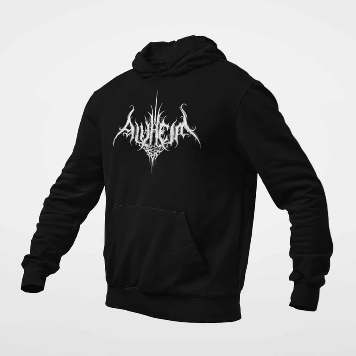 Alvheim Hoodie, Alvheim Logo Black Hoodie, Viking Metal Merchandise