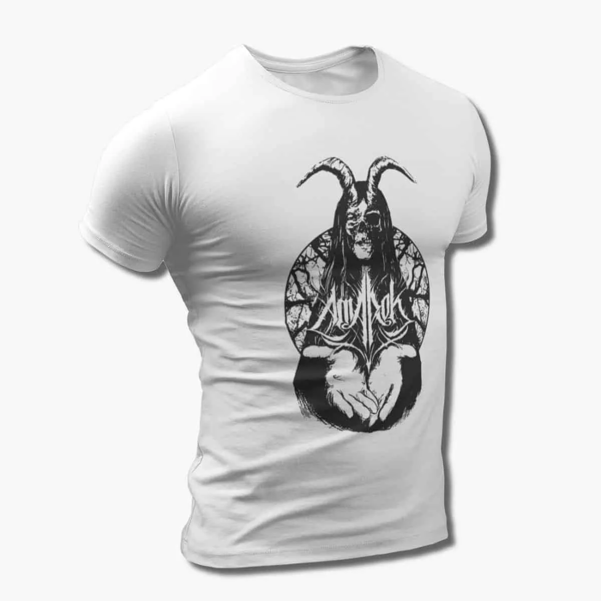 Amarok Band T-Shirt, Amarok Artwork White T-Shirt, Doom Metal Merchandise