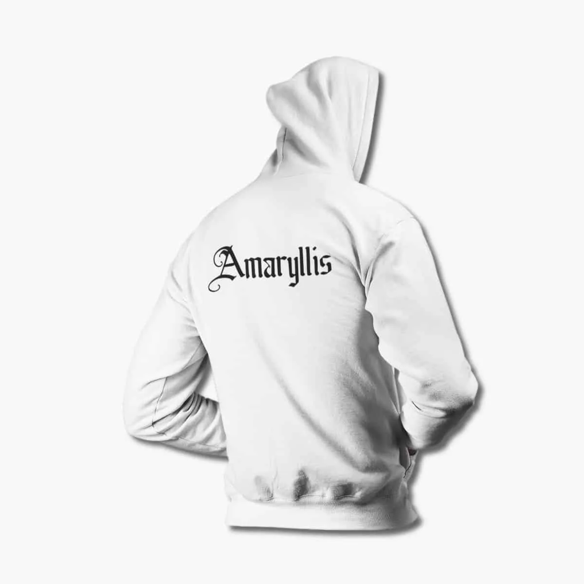 Amaryllis Zip Hoodie, Amaryllis Logo White Zipper Hoodie, Progressive Metal Merchandise