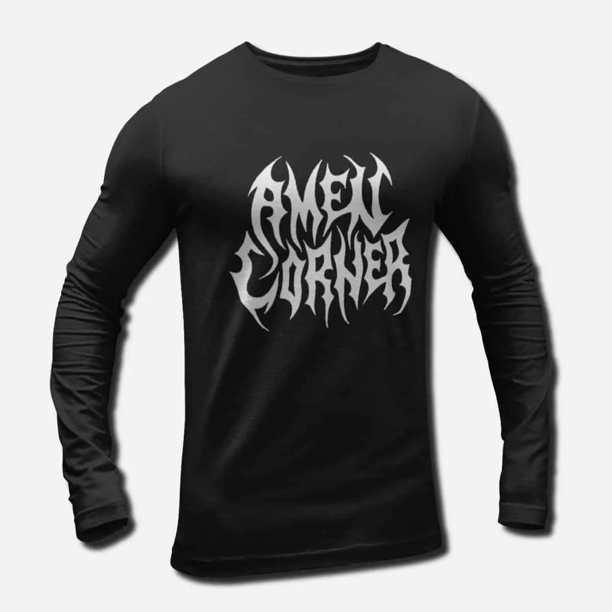 Amen Corner Band Long Sleeve T-Shirt, Amen Corner Logo Longsleeve T-Shirt, Black Metal Merch