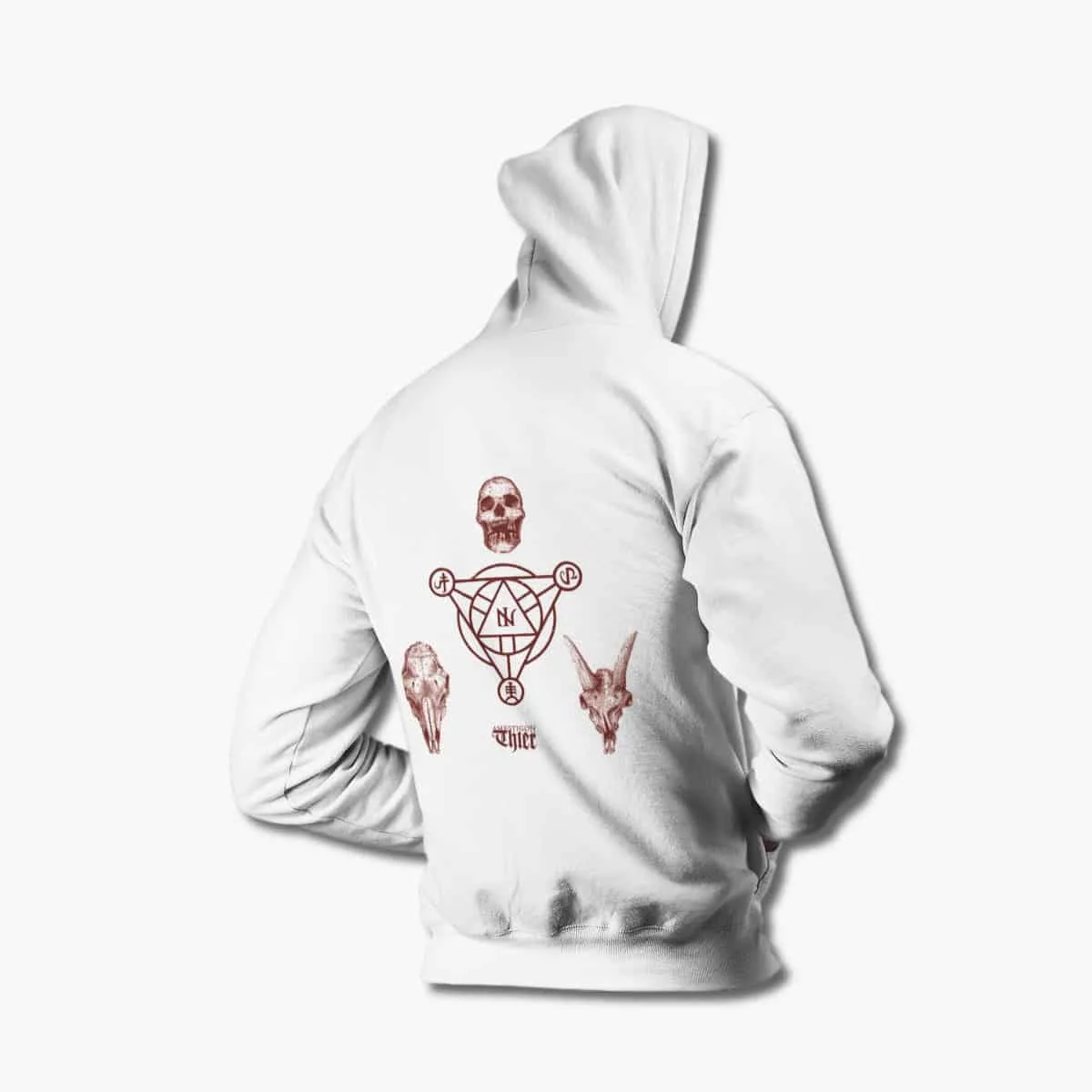 Amestigon Hoodie, Amestigon Thier White Hooded Pullover, Pagan Black Metal Merchandise