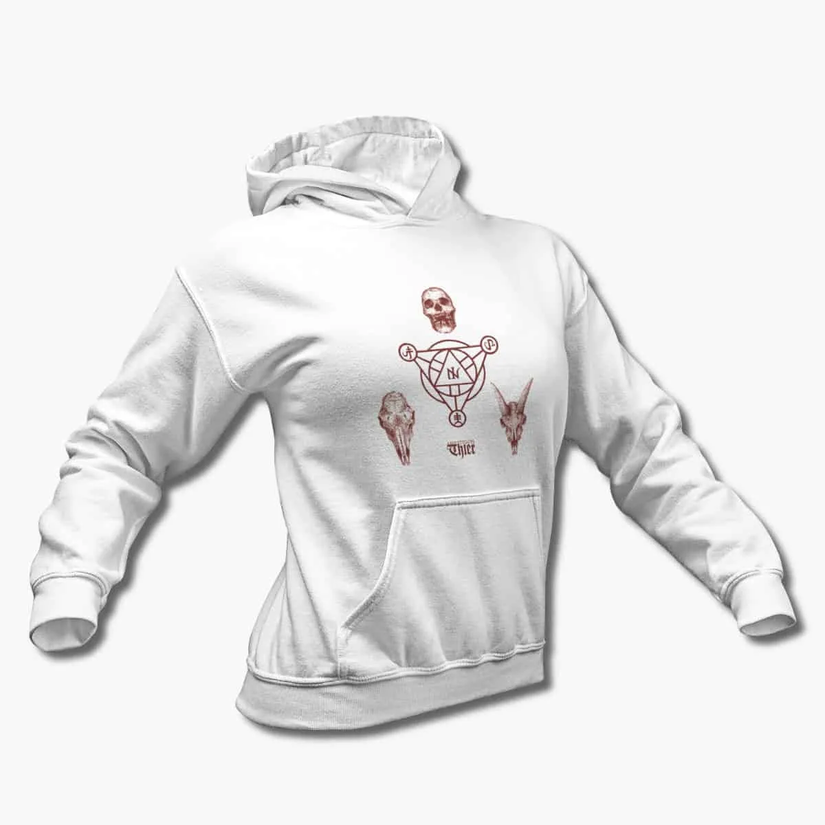 Amestigon Hoodie, Amestigon Thier White Hooded Pullover, Pagan Black Metal Merchandise