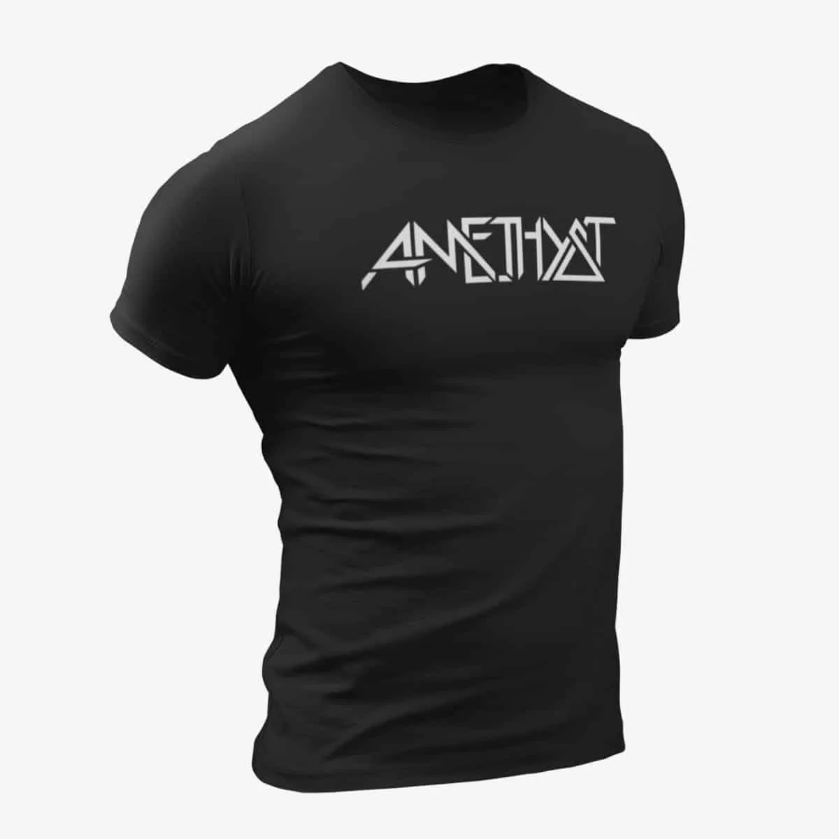 Amethyst T-Shirt, Amethyst Logo Black T-Shirt, Hard Rock Merchandise