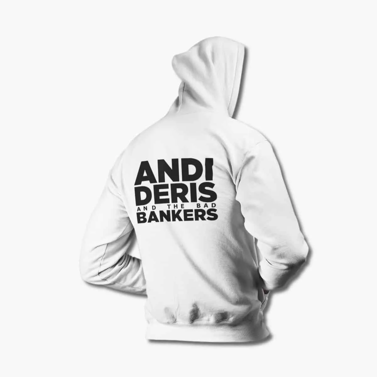 Andi Deris and the Bad Bankers Hoodie, Andi Deris and the Bad Bankers Logo White Hoodie, Hord Rock Merchandise